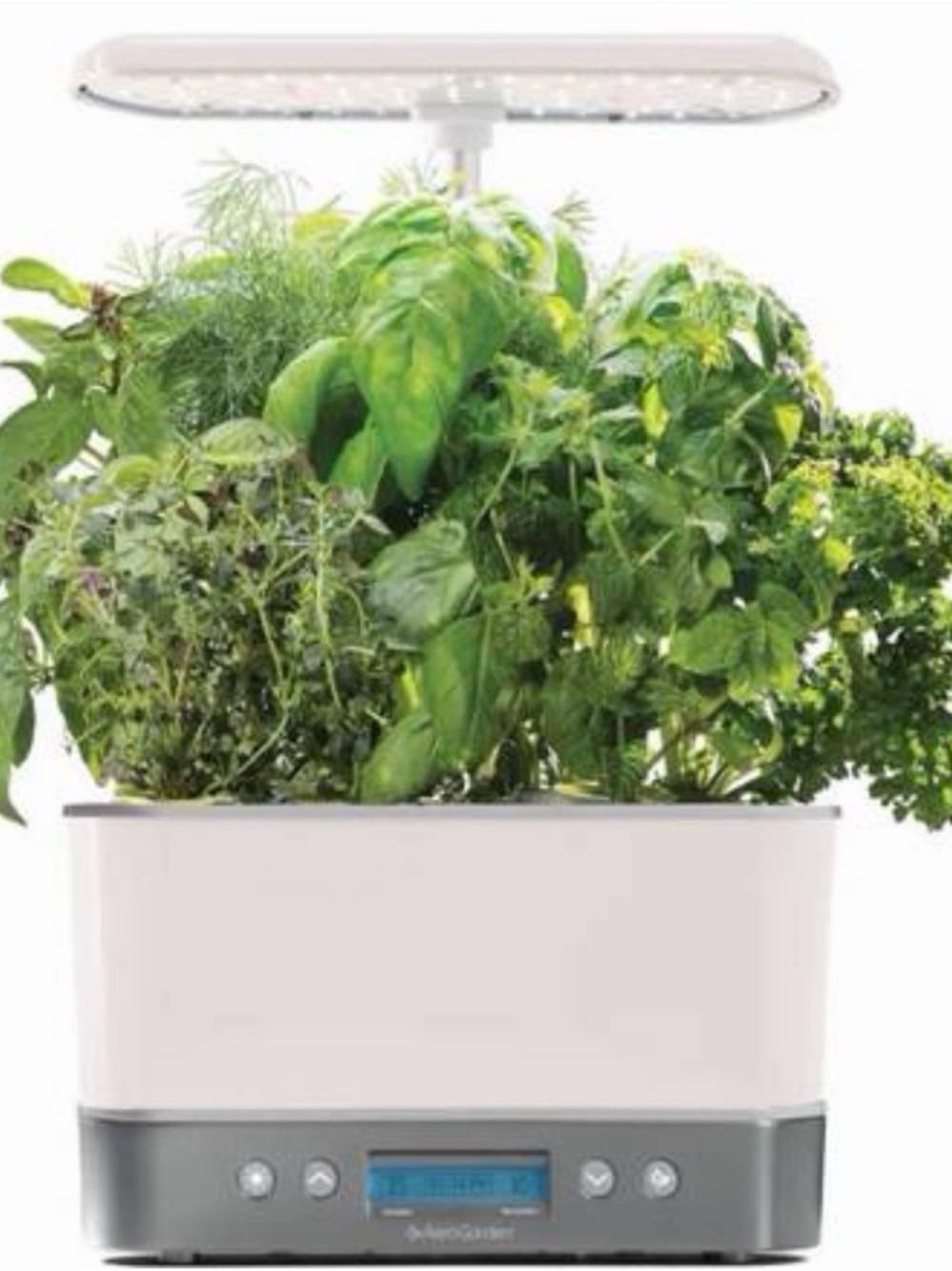 AeroGarden Harvest Elite Indoor Garden Hydroponic System, White Stainless, NWT